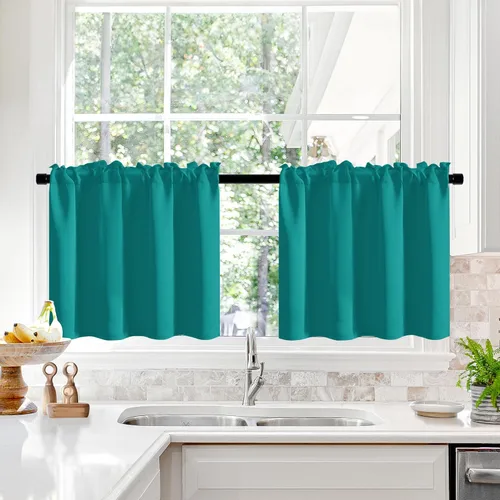 Vista 45 de Deconovo Cortinas opacas, aislamiento térmico, dobladillo para barra, reducción de ruido, certificado Oeko-TEX, cortinas de oscurecimiento
