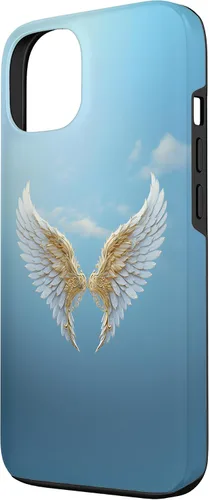 Vista 2 de Funda para iPhone 13 Heavenly Golden Angel Wings