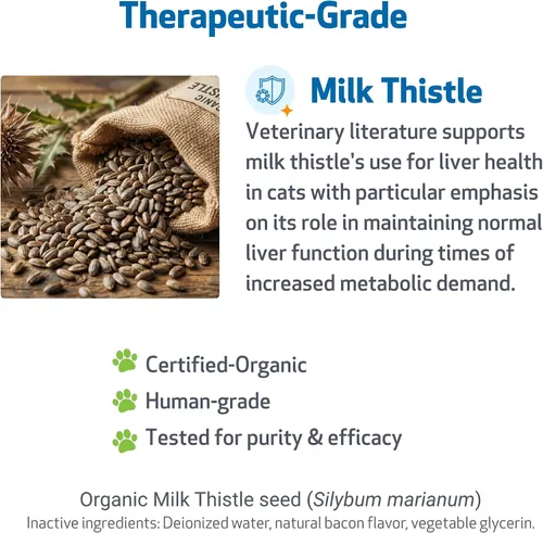Vista 4 de Pet Wellbeing Cardo mariano para gatos, hierba orgánica, apoyo para la desintoxicación del hígado de cardo mariano, antioxidantes, certificado por