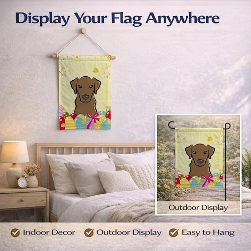 Vista 55 de Caroline's Treasures BB1923GF Bandera decorativa para jardín con diseño de Border Collie, para caza de huevos de Pascua, para jardín, jardín, patio