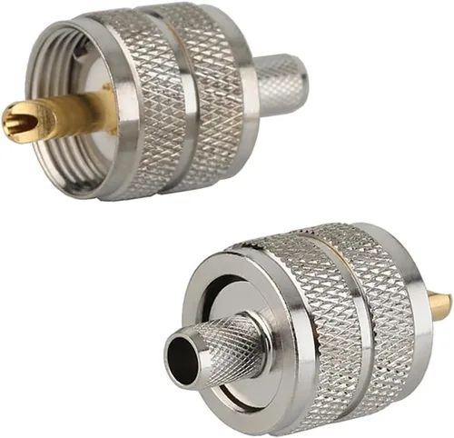 Vista 5 de Paquete de 5 conectores de crimpado macho UHF PL-259 PL259 para RG58/U LMR195 (UHF macho crimpado RG58)