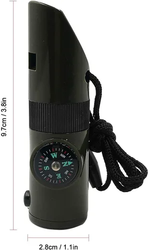 Vista 3 de Silbato de emergencia con cordón de seguridad, silbato de campamento, senderismo, señal de rescate