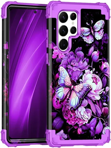 Vista 45 de Miqala Funda para Galaxy S21 FE 5G, brilla en la oscuridad, tres capas, resistente, protección a prueba de golpes, parachoques de plástico
