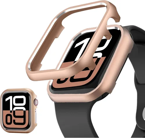 Vista 8 de NINKI Funda protectora delgada de aluminio para Apple Watch 11 de 1.654 in 2025 y serie 10 de 1.654 in 2024, [sin protector de pantalla] Funda Negro