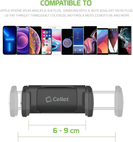 Vista 7 de Cellet Soporte universal para teléfono con espejo retrovisor para vehículo, compatible con iPhone 14 Pro Max Mini SE 13 12 11 XR XS Galaxy Z Flip Z