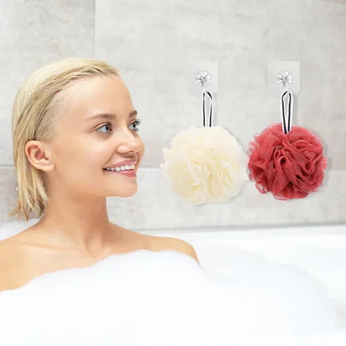 Vista 5 de Paquete de 4 esponjas de baño, esponja de malla para baño y ducha, esponja para el cuerpo, 1.76 oz/pieza