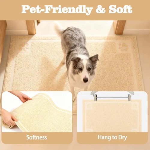 Vista 4 de Darkyazi Tapete de alimentación para mascotas grande para perros y gatos, 24 x 36 pulgadas, flexible y fácil de limpiar, lo mejor para tapete