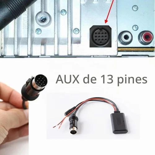 Vista 2 de Módulo receptor Bluetooth de coche para Kenwood CA-C2AX KCA-iP500 CA-C1AX 13Pin Radio estéreo adaptador de cable auxiliar entrada de audio