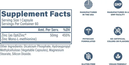 Vista 6 de Revive MD Suplemento mineral de zinc para hombres y mujeres, apoya la inmunidad y la salud celular con OptiZinc de 50 mg - Antioxidante y apoyo