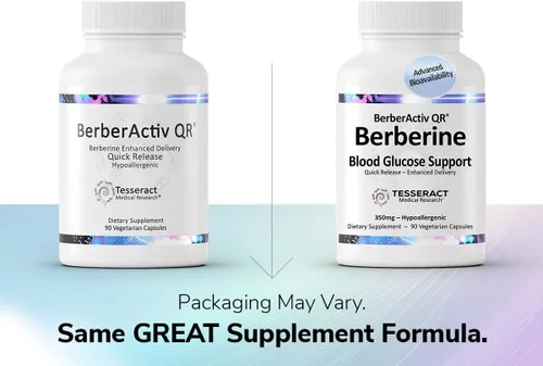 Vista 2 de Tesseract Medical Research BerberActiv-QR Berberine Suplemento de apoyo inmunológico, apoya la salud del hígado, hipoalergénico, 350 mg, 90 cápsulas