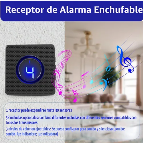 Vista 5 de Alarmas solares inalámbricas para entrada exterior resistente a la intemperie, detector de movimiento y sensor para 1000 pies de largo alcance, sin
