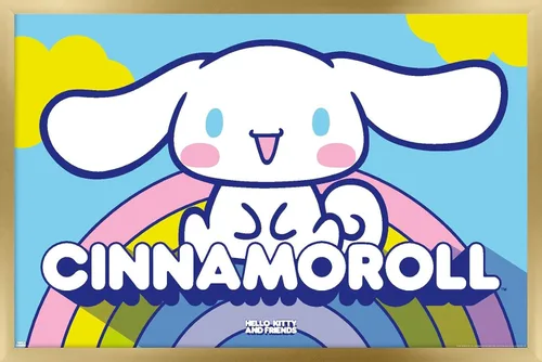 Vista 14 de Hello Kitty and Friends: 22 Over The Rainbow - Póster de pared de Cinnamoroll, 22.4 pulgadas de largo x 14.7 pulgadas de ancho, versión enmarcada