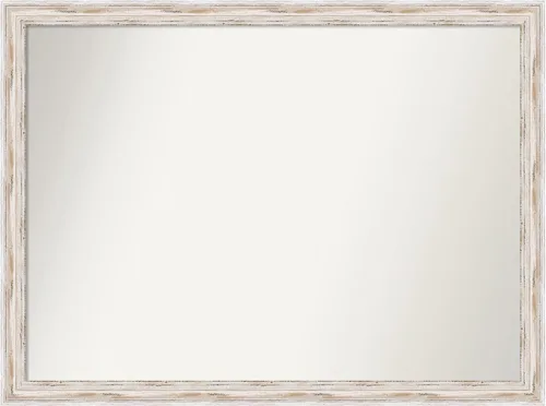 Vista 523 de Amanti Art Espejo personalizado, espejo de baño estrecho Alexandria White Wash, espejo de pared o espejo de tocador de baño sobre el fregadero