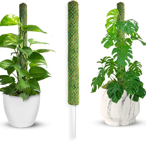 Vista 12 de DUSPRO Poste de musgo de malla apilable para plantas trepadoras, soporte de enredadera Monstera, para plantas de interior, palo extensible para 2