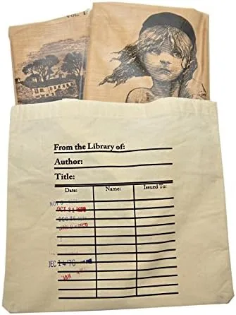 Vista 4 de Universal Zone Bolsa para tarjetas de biblioteca. Tarjetero con sellos de vencimiento de día. Bolsa para libros, Beige