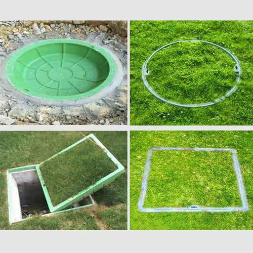 Vista 2 de Cubierta de boca de plástico con tapa extraíble, tapa y base de tanque séptico empotrada, cubierta de cámara de inspección de alcantarillado