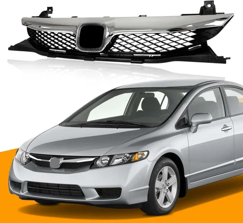 Vista 12 de Rejilla delantera de malla negra mate para defensa delantera Compatible con Honda Civic 2019 2020 2021