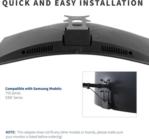 Vista 4 de VIVO Soporte de placa adaptadora VESA de fijación rápida diseñado para monitores de la serie Samsung T55, VESA hasta 100x100, negro, MOUNT-SGT55