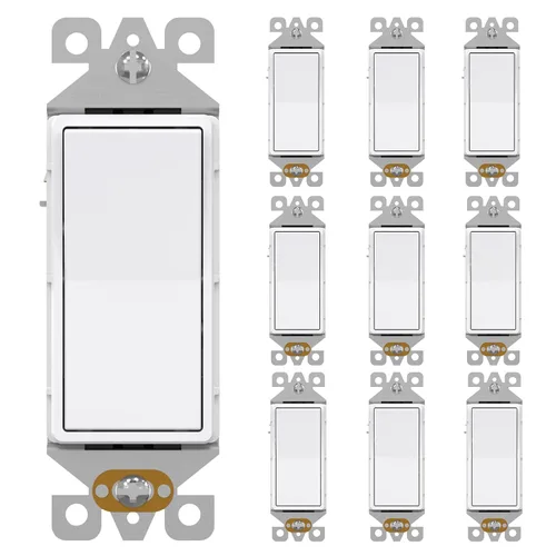Vista 31 de AIDA Paquete de 1 interruptor de luz basculante Decora de 3 vías, interruptores de luz eléctricos con conexión a tierra automática de 15 amperios