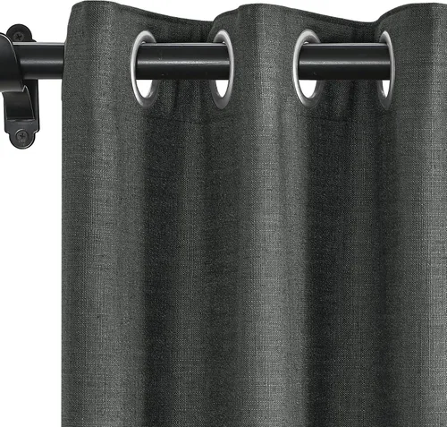 Vista 31 de Fcosie Cortinas opacas de lino 100 % opacas de 50 pulgadas de ancho x 63 pulgadas de largo, paneles de cortina con ojales para sala de estar