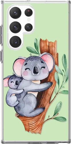 Vista 6 de Blingy's Funda para Samsung Galaxy S23 Ultra, lindo diseño de oso koala divertido estilo animal de dibujos animados, funda protectora transparente