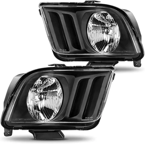 Vista 10 de DWVO Conjunto de Faro Delantero Compatible con Ford Mustang 05 06 07 08 09 2005 2006 2007 2008 2009 Lámpara con LED DRL