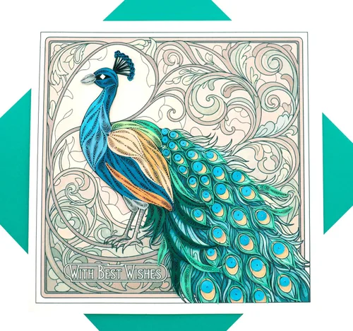 Vista 17 de Bluebirds, tarjeta de felicitación 3D, exclusiva dedicada a mano, tarjeta de felicitación de diseño para cumpleaños, día de San Valentín, día
