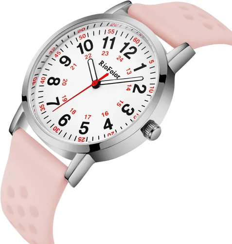 Vista 2 de Reloj de enfermera para enfermeras, estudiantes de enfermería, profesionales médicos, médicos, con variedad de colores, segunda mano y 24 horas