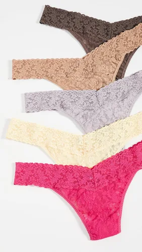 Vista 2 de hanky panky Paquete de 5 tangas de encaje para mujer, talla extendida