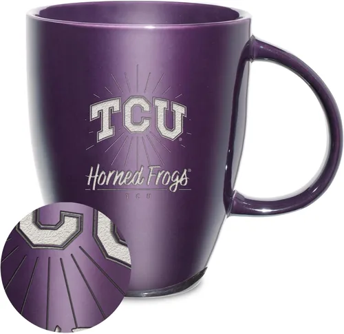 Vista 16 de Rico Industries - Taza de lustre cerámico con grabado láser de la NCAA de 18oz - Café-Té