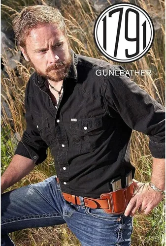 Vista 5 de 1791 GUNLEATHER Cinturón de pistola para hombre - Cinturón de cuero resistente de 14 oz para pistola EDC American steerhide leather EDC gun belt