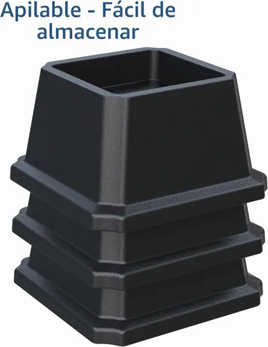 Vista 7 de Elevadores de cama de 2 pulgadas, resistentes, para muebles, juego de 8, color negro Negro (paquete de 8)