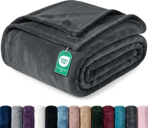 Vista 62 de Utopia Bedding Manta de forro polar negro, tamaño individual, ligera, mullida, suave, antiestática de microfibra (60 x 80 pulgadas) Lightweight