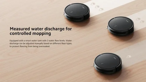 Vista 4 de Xiaomi Robot Vacuum E10C, potente ventilador de succión de 3500Pa, combinación de múltiples sensores, control de aplicaciones, tanque de agua