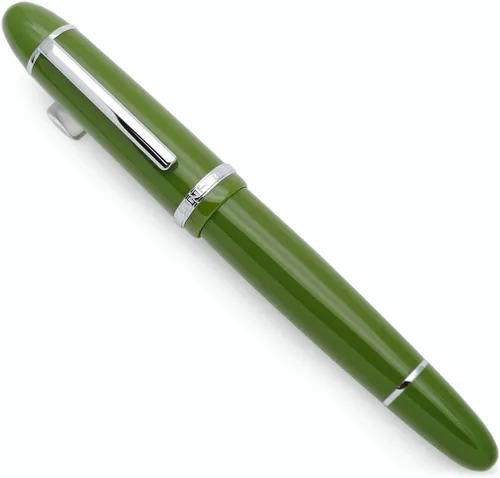 Vista 17 de Pluma estilográfica Jinhao X159 (Plumín EF 0.38mm, verde aguacate con clip dorado)