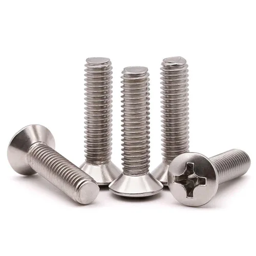 Vista 5 de Tornillos de máquina Phillips de cabeza ovalada de 1/4-20 x 1 (30 unidades), acero inoxidable 304 18-8, tornillos de cabeza avellanada elevados