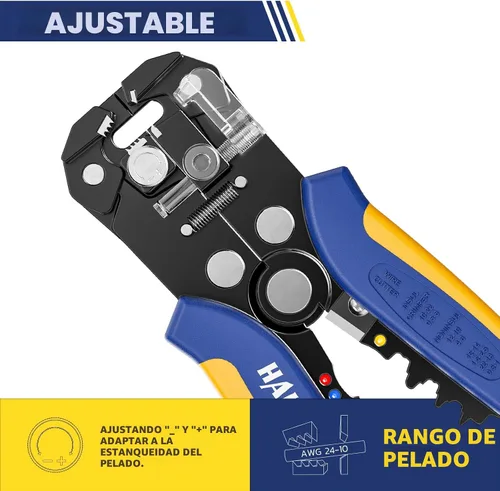 Vista 5 de haisstronica Kit de pelacables de 201 piezas, herramienta automática de pelacables para cables AWG 24-10 con terminales aislados, pelacables