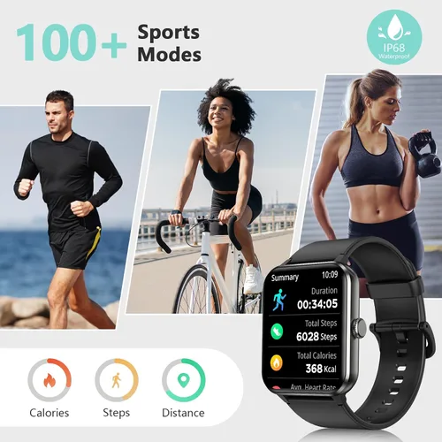 Vista 2 de Blackview 2026 Smart Watch (Answer/Make Calls), Fitness Watch for Men and Women with Heart Rate/SpO2/Sleep Monitor/2 Straps, 100+ Sports Modes, IP68