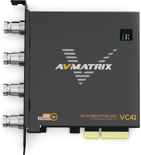 Vista 2 de AVMATRIX Tarjeta de captura de 4 canales PCIe 3G-SDI VC41 1080p