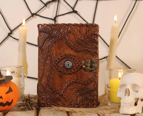 Vista 3 de Hocus Pocus Libro de las Sombras, Libros de Hechizos Grimorio Accesorio Decoraciones de Halloween de Bruja, Libro de las Sombras Libro de Hechizos