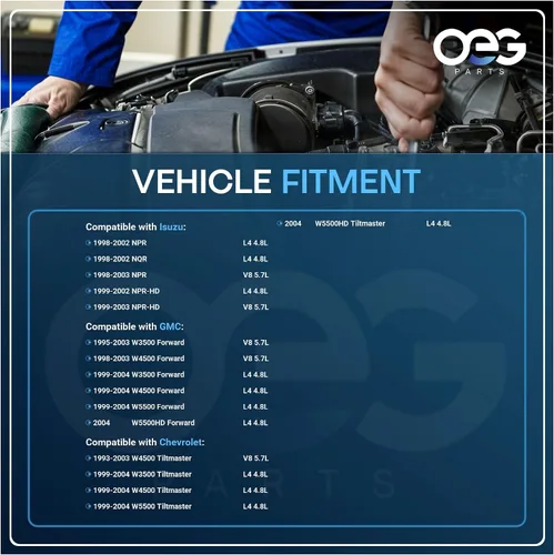 Vista 4 de OEG Parts Nuevo Alternador Compatible con Isuzu Chevy NPR NQR 4.8L 1998-2002 CAMIÓN 4HE1 97189649 LR180-510 2902768000 8971895490 8971896490