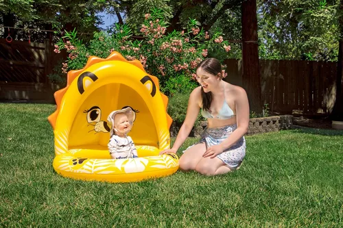 Vista 4 de Poolmaster Piscina inflable para niños con sombrilla, bebé león pequeño