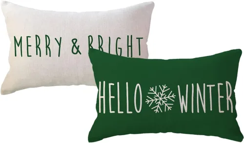 Vista 11 de ULOVE LOVE YOURSELF Hello Winter - Fundas de almohada de 18 x 18 pulgadas, color negro feliz y brillante, fundas de cojín decorativas de invierno