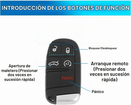 Vista 3 de X AUTOHAUX 2 piezas de llavero de reemplazo para coche para Dodge Journey 2012-2016 Dart 2013-2016 Challenger 2012-2014 Durango 2012-2014 Charger