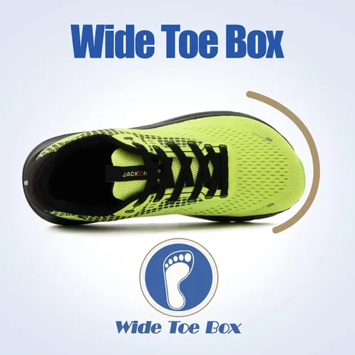 Vista 2 de JACKSHIBO Zapatos de punta ancha para hombres y mujeres, tenis anchos para correr en carretera, ligeros, transpirables, neutros, acolchados