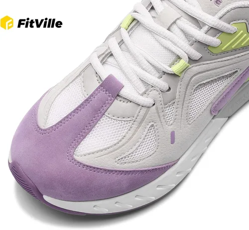 Vista 3 de FitVille Zapatos para caminar extra anchos para mujer, zapatos deportivos anchos para pies planos, fascitis plantar, alivio del dolor en el talón