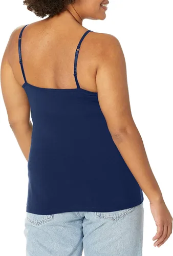 Vista 2 de Hanes - Cami de algodón elástico para mujer con sostén integrado