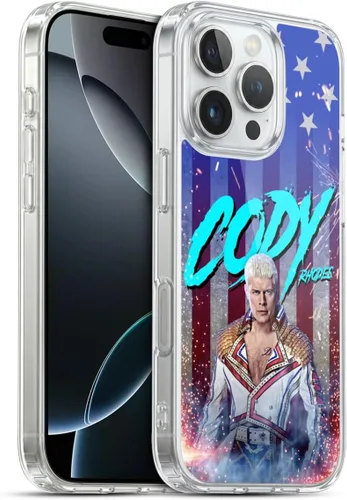 Vista 84 de Head Case Designs Funda de gel suave con licencia oficial de la WWE American Nightmare Flag Cody Rhodes Graphics compatible con Apple iPhone 7