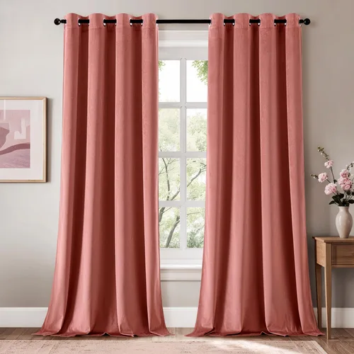 Vista 47 de EMEMA Cortinas de terciopelo negro, 2 paneles de 40 x 63 pulgadas de largo, bolsillo trasero para barra