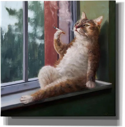 Vista 9 de Epic Graffiti 'Rainy Day Blues' de Lucia Heffernan, arte de pared en lienzo, 12 x 12 pulgadas
